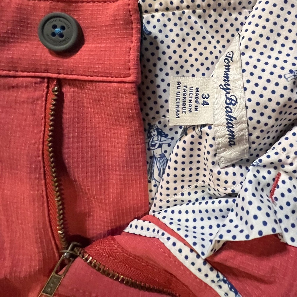 Tommy Bahama Men's Coral Pink Stretch Golf Shorts Size 34 - Picture 11 of 12